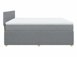 Cama box spring con colchón tela claro 180x200 cm^Clicnbuy