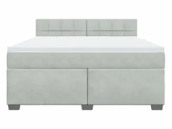 Clicnbuy Somier - 180X200Cm|Cama box spring con colchón terciopelo claro 180x200 cm
