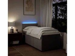 Clicnbuy Cama box spring con colchón tela gris taupe 90x190 cm Topo Clearance