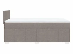 Clicnbuy Cama box spring con colchón tela gris taupe 90x190 cm Topo Clearance