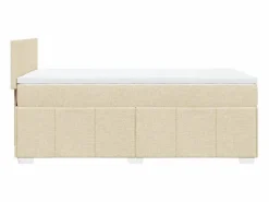 Clicnbuy Cama box spring con colchón tela color 90x190 cm Crema Hot