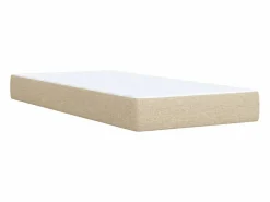Clicnbuy Cama box spring con colchón tela color 90x190 cm Crema Hot