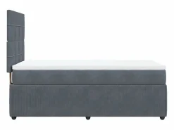 Cama box spring con colchón terciopelo oscuro 90x190 cm^Clicnbuy New