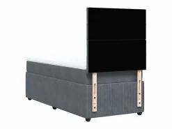 Cama box spring con colchón terciopelo oscuro 90x190 cm^Clicnbuy New