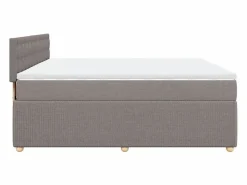 Clicnbuy Somier - 180X200Cm|Cama box spring con colchón tela gris taupe 180x200 cm