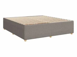 Clicnbuy Somier - 180X200Cm|Cama box spring con colchón tela gris taupe 180x200 cm
