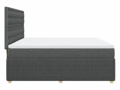 Clicnbuy Cama box spring con colchón tela oscuro 180x200 cm Gris Discount