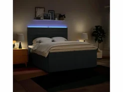Cama box spring con colchón tela 200x200 cm^Clicnbuy Discount