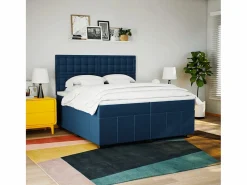 Cama box spring con colchón tela 200x200 cm^Clicnbuy Discount