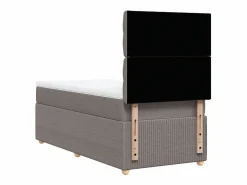 Cama box spring con colchón tela gris taupe 90x190 cm^Clicnbuy Outlet