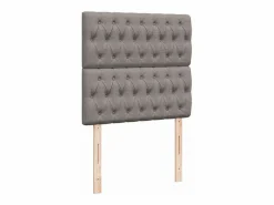 Cama box spring con colchón tela gris taupe 90x190 cm^Clicnbuy Outlet