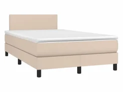 Cama box spring con colchón cuero sintético capuchino 120x190cm^Clicnbuy Clearance