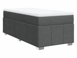 Clicnbuy Somier - 90X190Cm|Cama box spring con colchón tela oscuro 90x190 cm