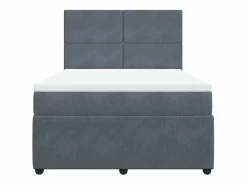 Clicnbuy Base De Cama De Láminas|Somier - 140X190Cm|Cama box spring con colchón terciopelo oscuro 140x190 cm