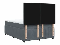 Clicnbuy Base De Cama De Láminas|Somier - 140X190Cm|Cama box spring con colchón terciopelo oscuro 140x190 cm