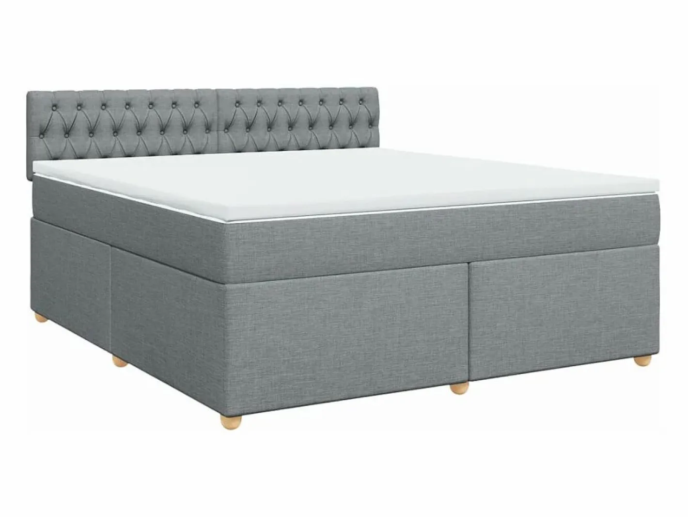 Clicnbuy Cama box spring con colchón tela claro 180x200 cm Gris Clearance