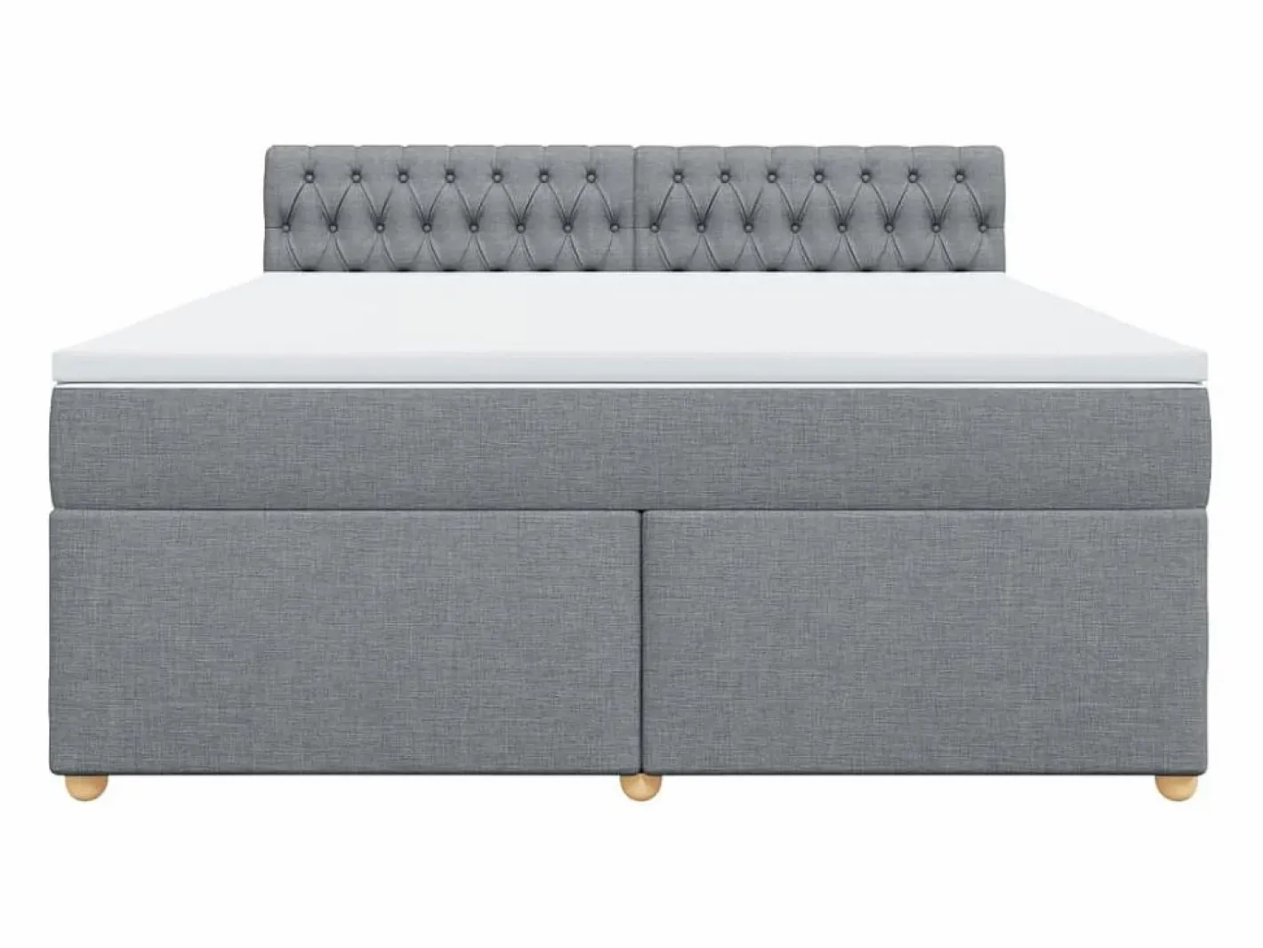 Clicnbuy Cama box spring con colchón tela claro 180x200 cm Gris Clearance