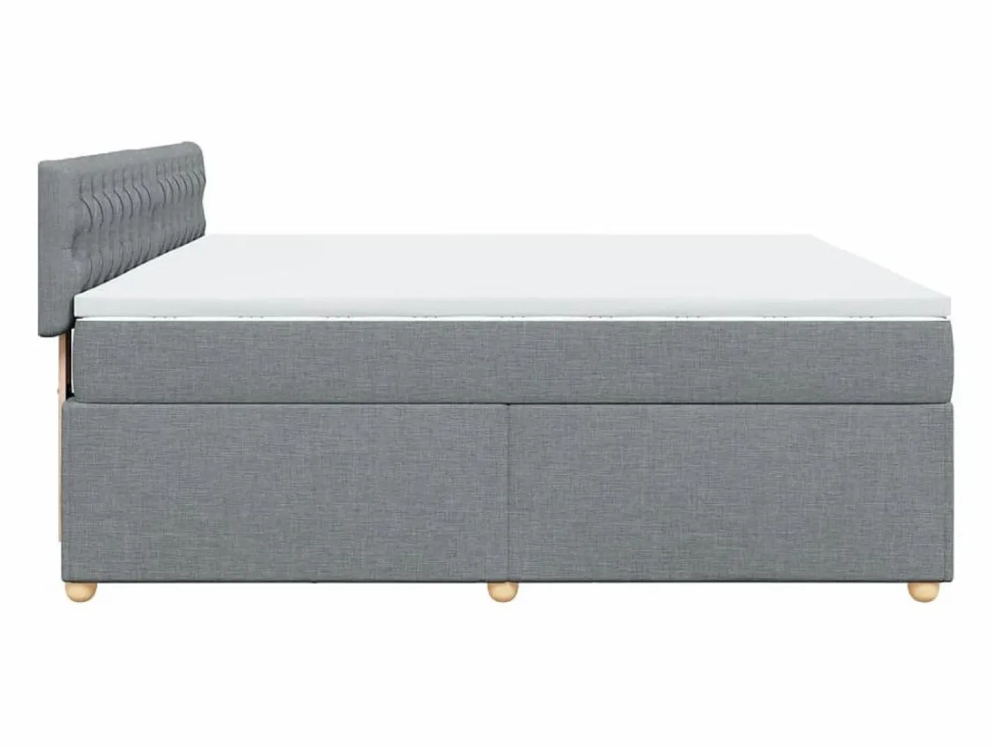 Clicnbuy Cama box spring con colchón tela claro 180x200 cm Gris Clearance