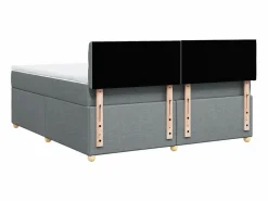 Clicnbuy Cama box spring con colchón tela claro 180x200 cm Gris Clearance