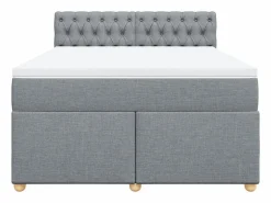 Cama box spring con colchón tela claro 160x200 cm^Clicnbuy Hot