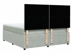 Cama box spring con colchón terciopelo claro 180x200 cm^Clicnbuy Discount