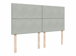 Cama box spring con colchón terciopelo claro 180x200 cm^Clicnbuy Discount