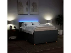 Clicnbuy Somier - 160X200Cm|Cama box spring con colchón tela oscuro 160x200 cm