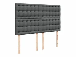 Clicnbuy Cama box spring con colchón tela oscuro 160x200 cm Gris Outlet