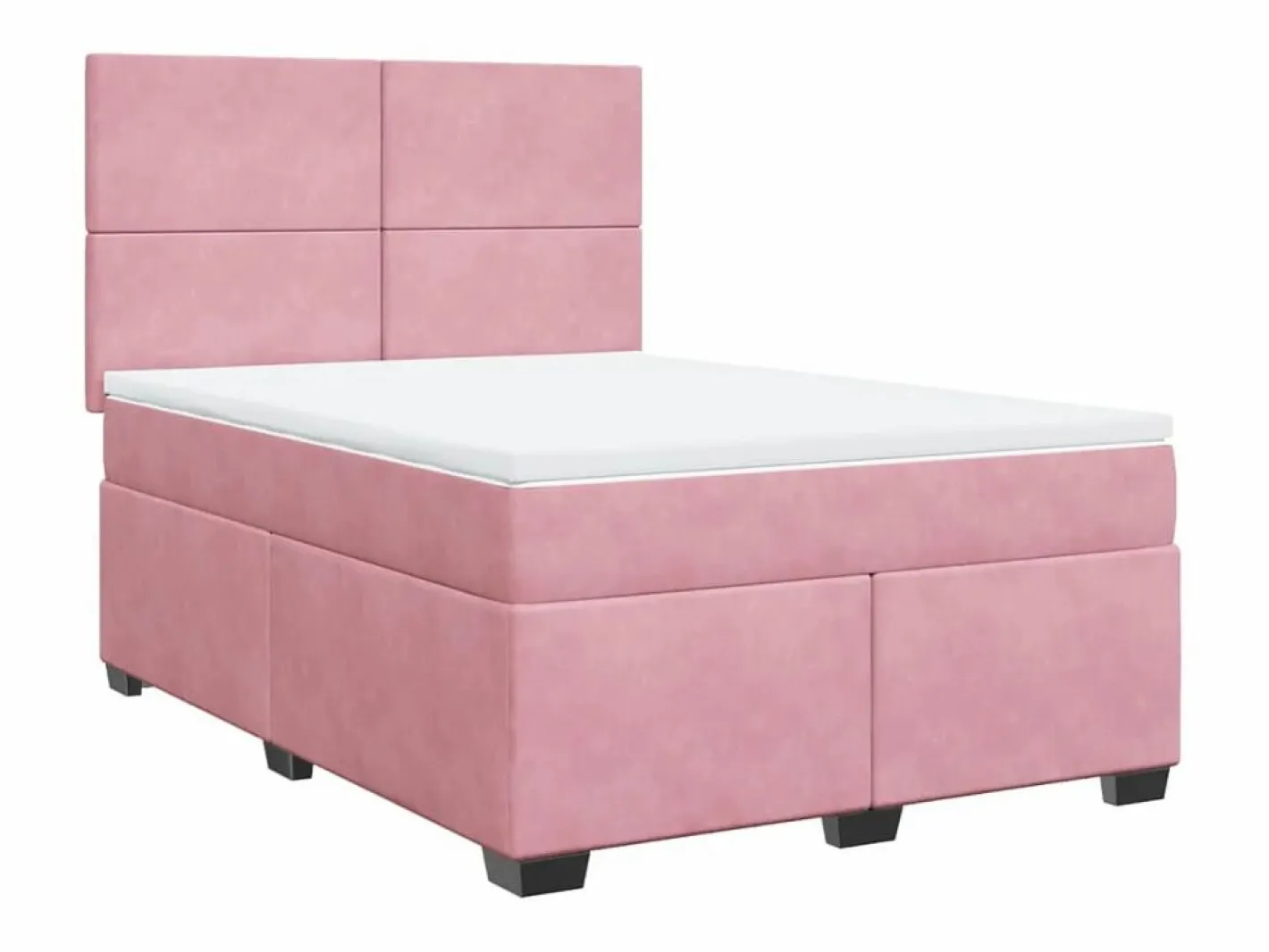 Cama box spring con colchón terciopelo 160x200 cm^Clicnbuy Sale