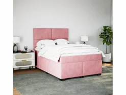 Cama box spring con colchón terciopelo 160x200 cm^Clicnbuy Sale