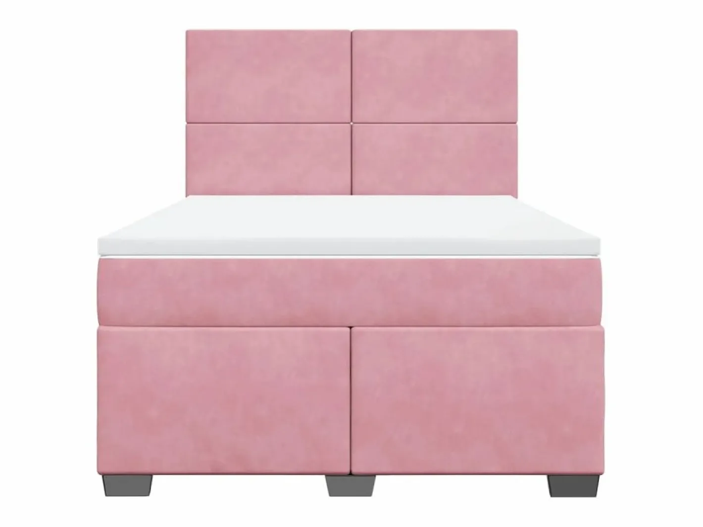 Cama box spring con colchón terciopelo 160x200 cm^Clicnbuy Sale