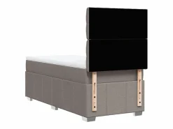 Clicnbuy Cama box spring con colchón tela gris taupe 90x190 cm Topo Discount