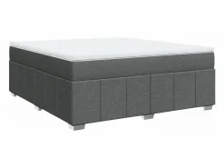 Clicnbuy Somier - 180X200Cm|Cama box spring con colchón tela oscuro 180x200 cm