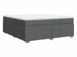 Clicnbuy Somier - 180X200Cm|Cama box spring con colchón tela oscuro 180x200 cm
