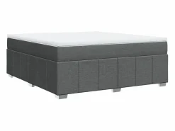 Clicnbuy Somier - 180X200Cm|Cama box spring con colchón tela oscuro 180x200 cm