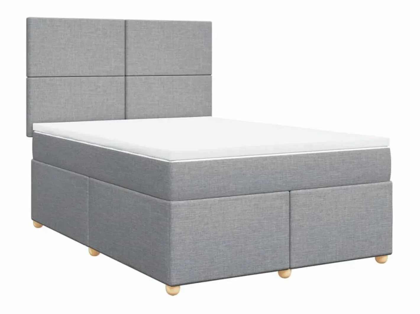 Clicnbuy Somier - 160X200Cm|Cama box spring con colchón tela claro 160x200 cm