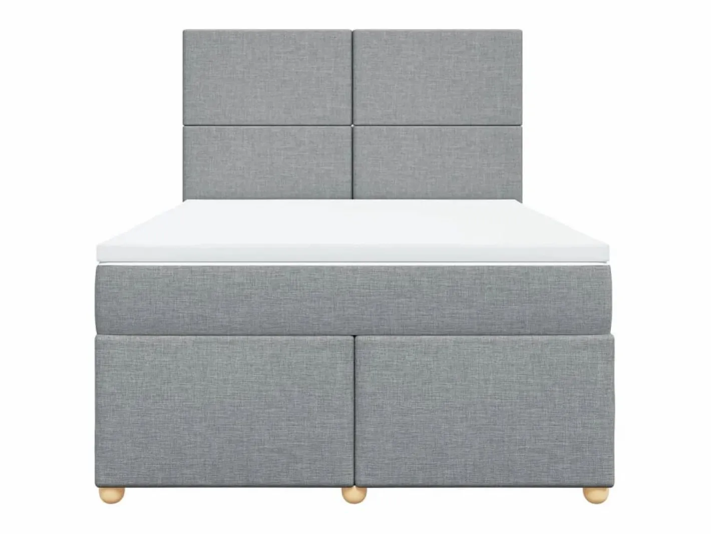 Clicnbuy Somier - 160X200Cm|Cama box spring con colchón tela claro 160x200 cm