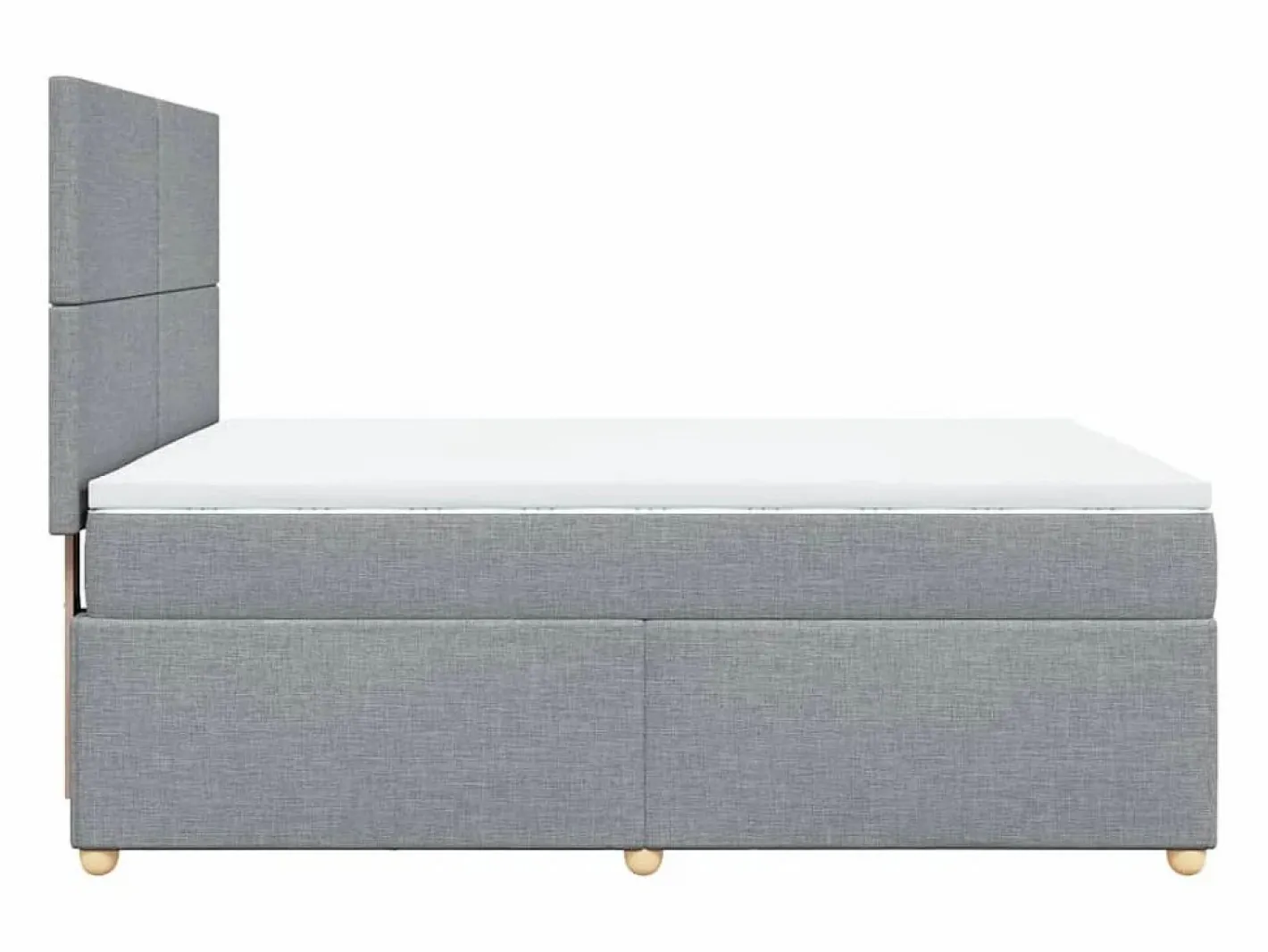 Clicnbuy Somier - 160X200Cm|Cama box spring con colchón tela claro 160x200 cm
