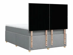Clicnbuy Somier - 160X200Cm|Cama box spring con colchón tela claro 160x200 cm