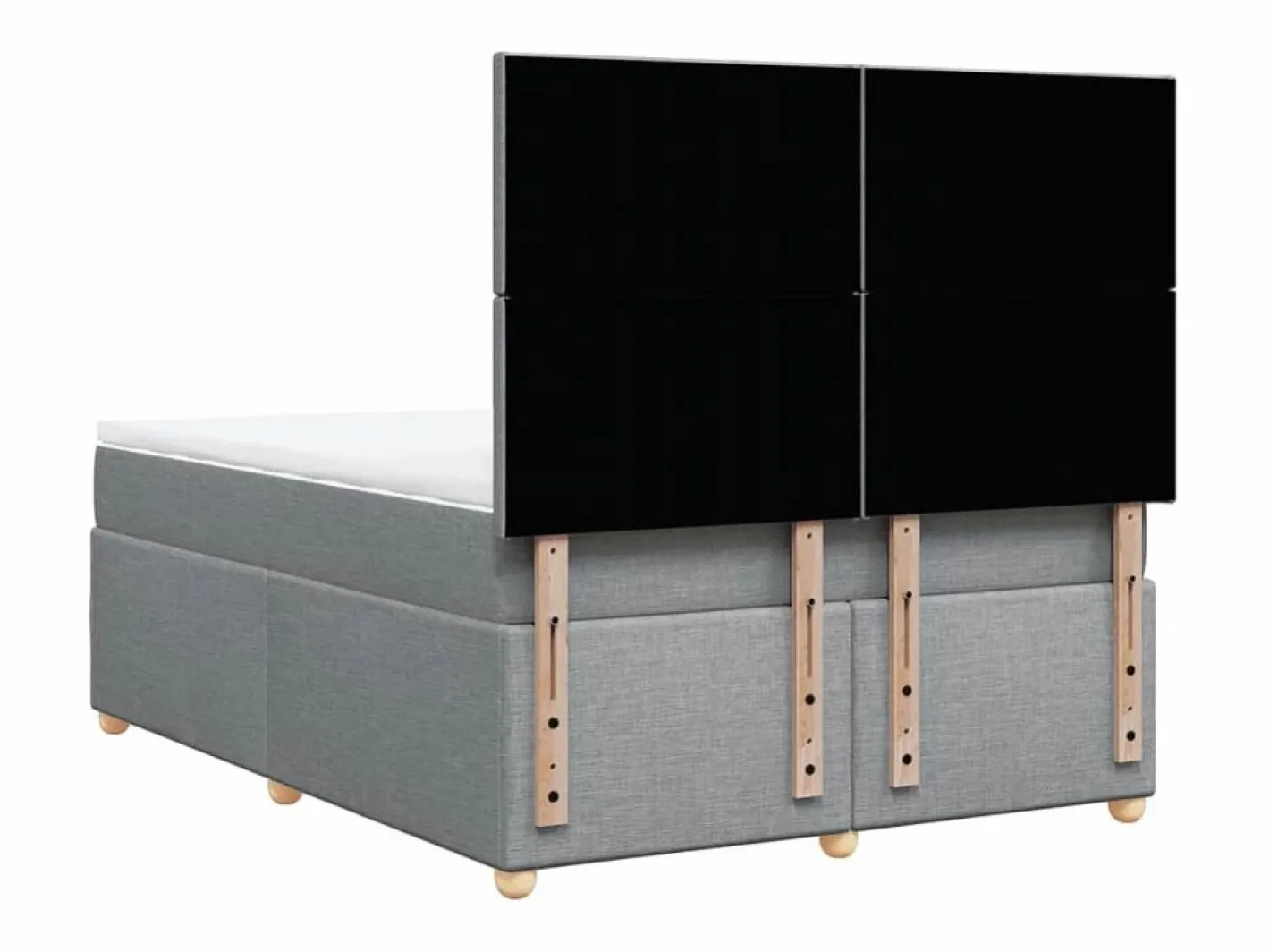 Clicnbuy Somier - 160X200Cm|Cama box spring con colchón tela claro 160x200 cm