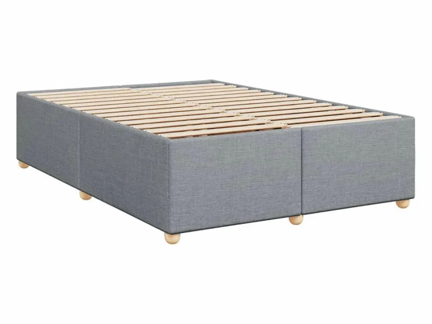 Clicnbuy Somier - 160X200Cm|Cama box spring con colchón tela claro 160x200 cm