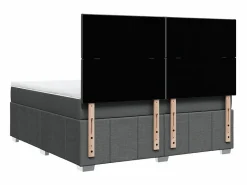Clicnbuy Cama box spring con colchón tela oscuro 180x200 cm Gris Discount