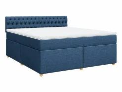 Clicnbuy Cama box spring con colchón tela 180x200 cm Azul Sale