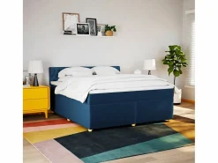 Clicnbuy Cama box spring con colchón tela 180x200 cm Azul Sale