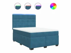 Clicnbuy Cama box spring con colchón terciopelo 160x200 cm Azul Sale