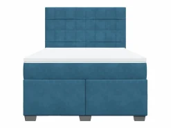 Clicnbuy Cama box spring con colchón terciopelo 160x200 cm Azul Sale