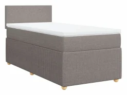Clicnbuy Base De Cama De Láminas|Somier - 90X190Cm|Cama box spring con colchón tela gris taupe 90x190 cm