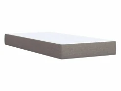 Clicnbuy Base De Cama De Láminas|Somier - 90X190Cm|Cama box spring con colchón tela gris taupe 90x190 cm