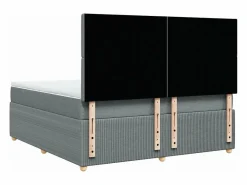 Clicnbuy Cama box spring con colchón tela claro 180x200 cm Gris New