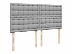 Clicnbuy Cama box spring con colchón tela claro 180x200 cm Gris New